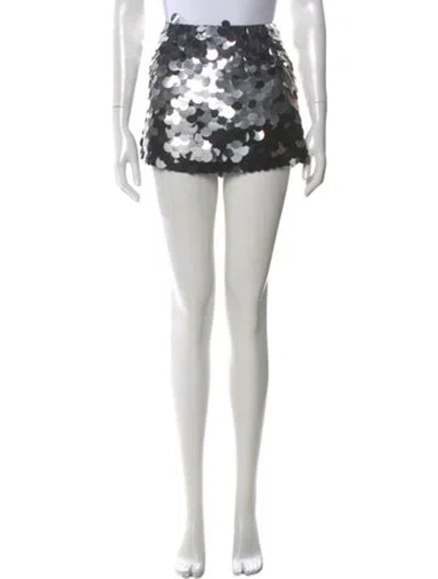 Pre-owned Alice And Olivia Printed Mini Skirt In Silver