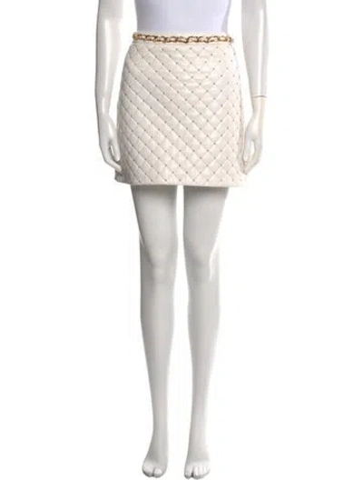 Pre-owned Alice And Olivia Printed Mini Skirt W/ Tags In White