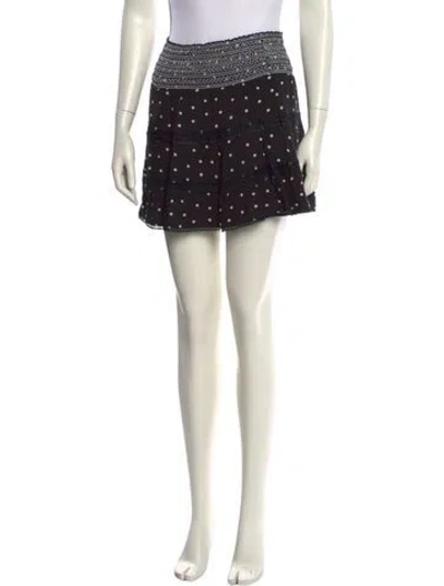 Pre-owned Alice And Olivia Printed Mini Skirt In White