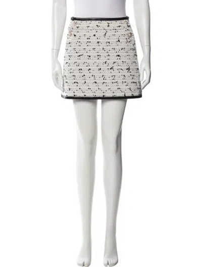 Pre-owned Alice And Olivia Printed Mini Skirt In White