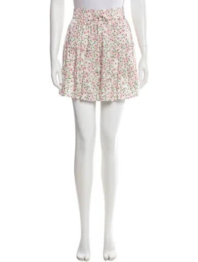 Pre-owned Alice And Olivia Printed Mini Skirt In White