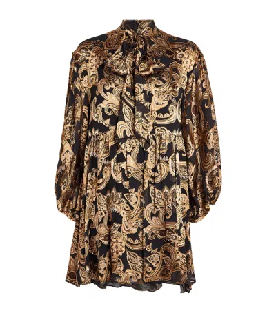 ALICE AND OLIVIA PRINTED OPAL MINI DRESS