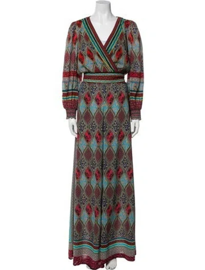 Pre-owned Alice And Olivia Printed Pleated Accents Pant Set In Multi