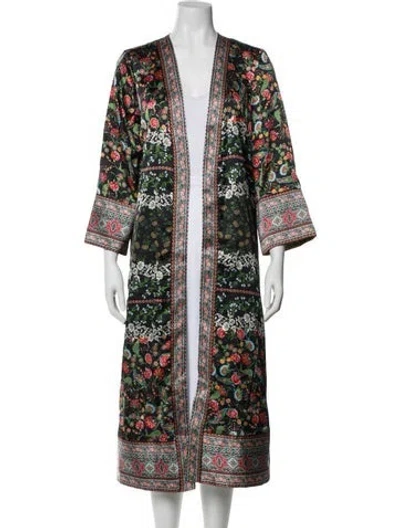 Pre-owned Alice And Olivia Printed Robe In Green