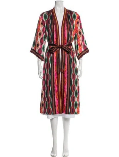Pre-owned Alice And Olivia Printed Robe In Red