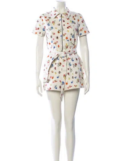 Pre-owned Alice And Olivia Printed Romper W/ Tags In Neutral