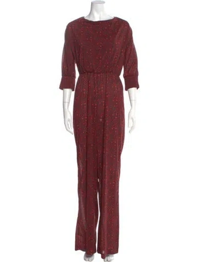 Pre-owned Alice And Olivia Printed Scoop Neck Jumpsuit In Multi