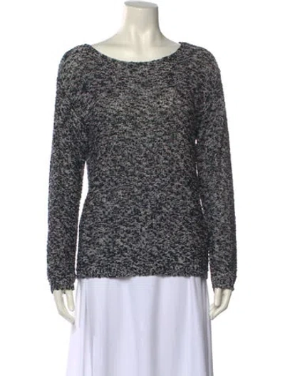 Pre-owned Alice And Olivia Printed Scoop Neck Sweater In Blue