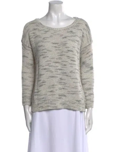 Pre-owned Alice And Olivia Printed Scoop Neck Sweater In Gray