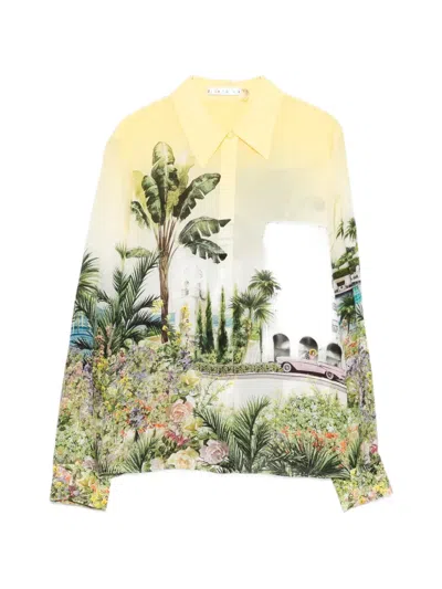 Alice And Olivia Printed Shirt In Yellow