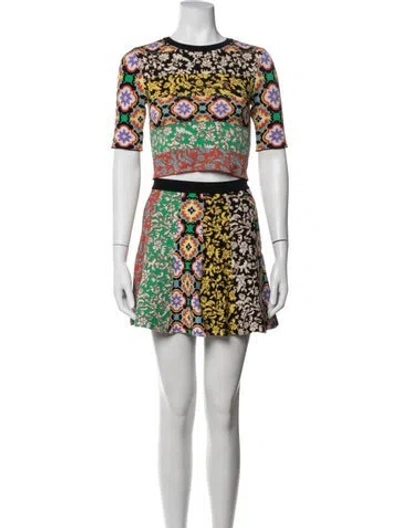 Pre-owned Alice And Olivia Printed Skirt Set W/ Tags In Black/red
