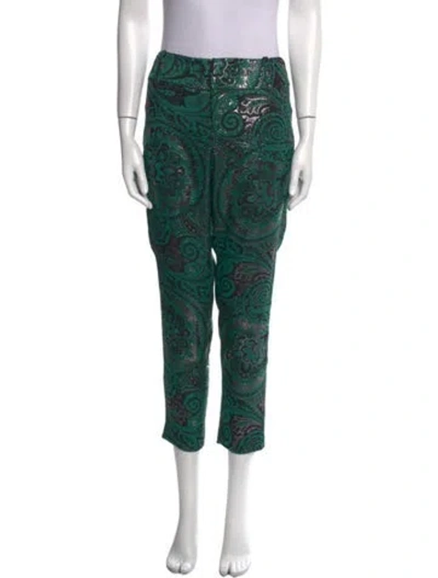 Pre-owned Alice And Olivia Printed Straight Leg Pants