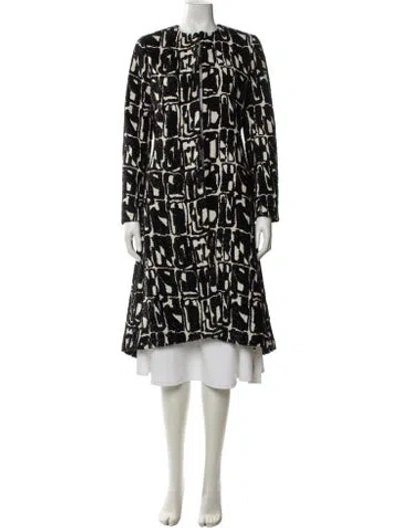Pre-owned Alice And Olivia Printed Trench Coat In Black