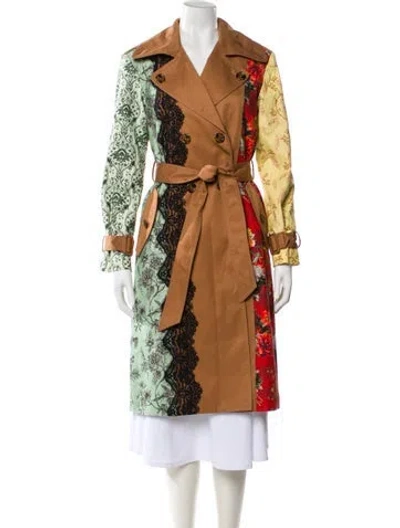 Pre-owned Alice And Olivia Printed Trench Coat W/ Tags In Multi