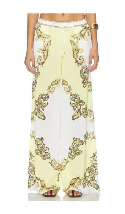 Alice And Olivia Ojai Baroque-print Drawstring Palazzo Pants In Multi