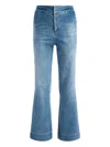 Alice And Olivia Quinn Hr Cropped Bootcut Jeans Livia Vintage Blue In Blue