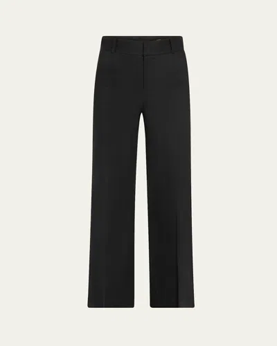 Alice And Olivia Quinn High-rise Ankle Kick Flare Pants In Black