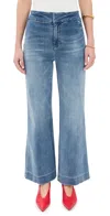 Alice And Olivia Quinn Hr Cropped Bootcut Jeans Livia Vintage Blue In Livia Vintage Blue