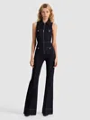 Alice And Olivia Rachel Sleeveless Button-detail Jumpsuit In Blue