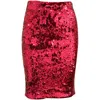 ALICE AND OLIVIA ALICE & OLIVIA RAMOS SEQUIN PENCIL SKIRT IN FUCHSIA PINK POLYESTER