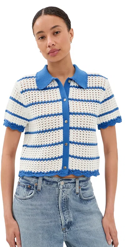 Alice And Olivia Randall Pointelle-knit Cardigan In Multi