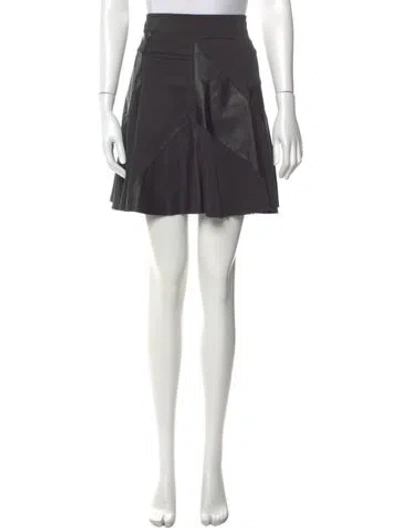 Pre-owned Alice And Olivia Raw-edge Trim Mini Skirt In Gray