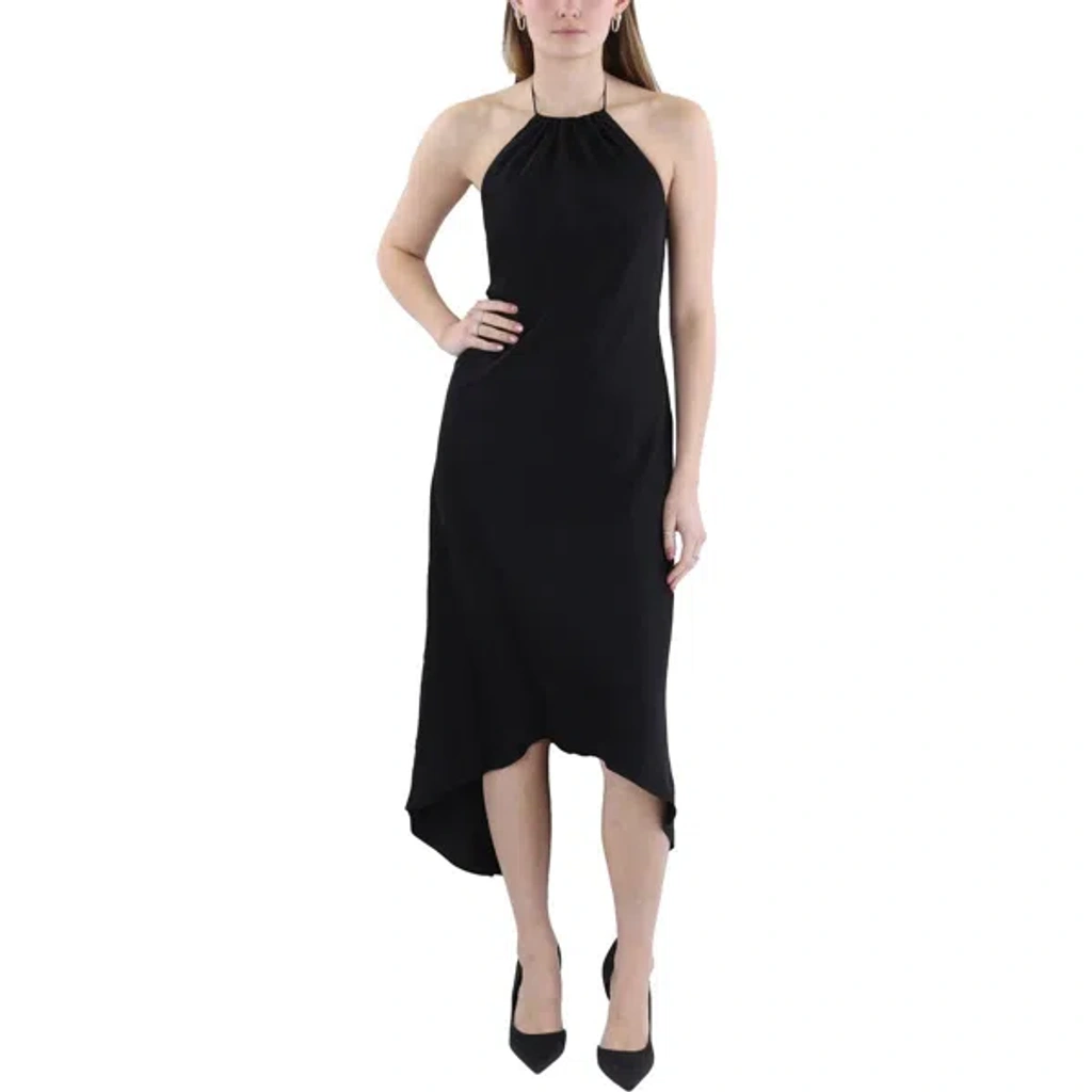 alice olivia rayni satin halter midi dress Alice + Olivia Rayni Satin Halterneck High Low Midi-Dress size 0