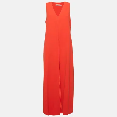 Pre-owned Alice And Olivia Red Crepe Long Vest And Flared Trousers M