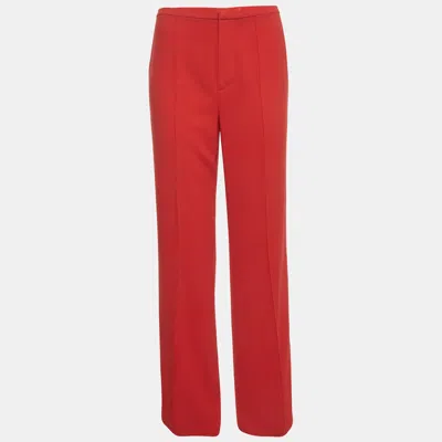 Pre-owned Alice And Olivia Red Crepe Straight Fit Pants S