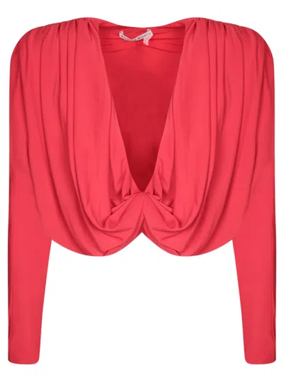 ALICE AND OLIVIA ALICE + OLIVIA RED CROPPED BLOUSE