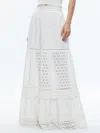 Alice And Olivia Reise Broderie Anglaise Cotton Maxi Skirt In Off White