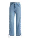 Alice And Olivia Reita Mid-rise Jeans In Azul