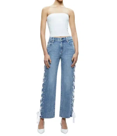 Alice And Olivia Reita Mid Rise Jean In Sullivan Vintage Blue In Multi