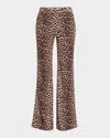 Alice And Olivia Remi Leopard Slim Bootcut Pants In Catwalk