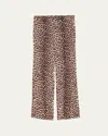 Alice And Olivia Remi Leopard Slim Bootcut Pants In Catwalk