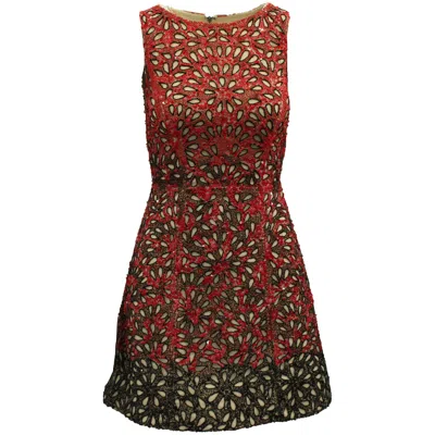 Alice And Olivia Alice & Olivia 'remi' Sequin-embellished Dress In Red Nylon