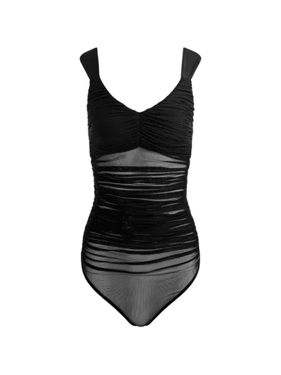 Alice And Olivia Renee Bodysuit In Black