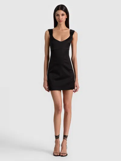 Alice And Olivia Renee Fitted Mini Dress In Black