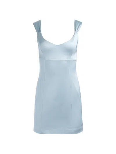 Alice And Olivia Renee Soft Fitted Mini Dress Blue Breeze