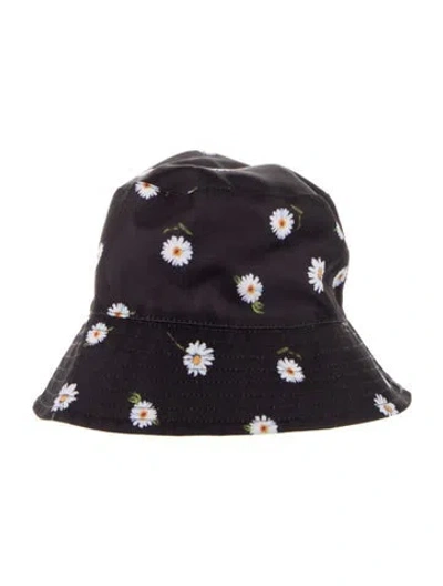 Pre-owned Alice And Olivia Reversible Sunflower Sun Hat In Black