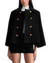 Alice And Olivia Reynalda Double-breasted Cape Coat In Black