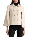 Alice And Olivia Reynalda Buttoned Cape In White