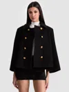 Alice And Olivia Reynalda Double-breasted Cape Coat In Black