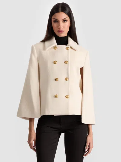 Alice And Olivia Reynalda Mini Cape In Neutral