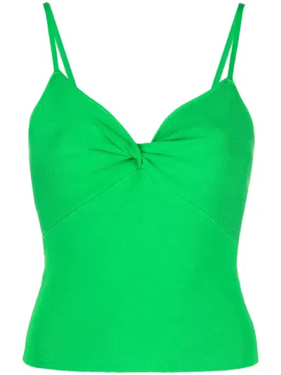 Alice And Olivia Rhona Twisted Tank Top In Green