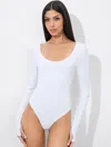 Alice And Olivia Rhys Ballet Bodysuit In Off White