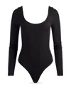 Alice And Olivia Rhys Ballet Scoop Neck Bodysuit In Black