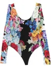 Alice And Olivia Rhys Ballet Neck Long-sleeve Bodysuit In Black