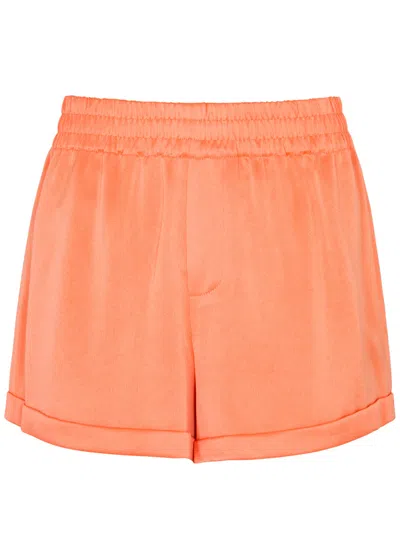 Alice And Olivia Richie Satin Shorts In Coral