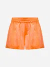 Alice And Olivia Richie Cuffed Low Rise Boxer Short In Coral